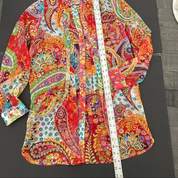 Soft Surroundings Colorful button front tunic. - Picture 7 of 15